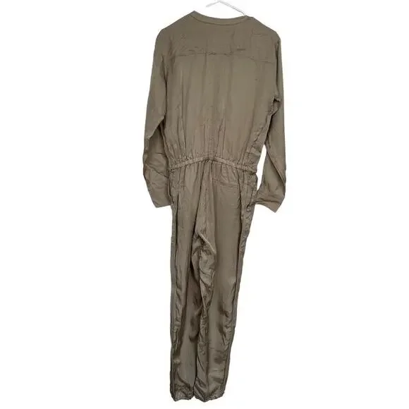 ATM Anthony Thomas Melillo Micro Twill Jogger Jumpsuit Willow Bark XS NWOT - Picture 6 of 10
